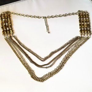 Metal Bead and Chain Necklace